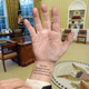 Illustration for article titled ‘You Are Donald Trump, 45th President Of The United States,’ Trump Reads From Faded Tattoo On Wristem/em